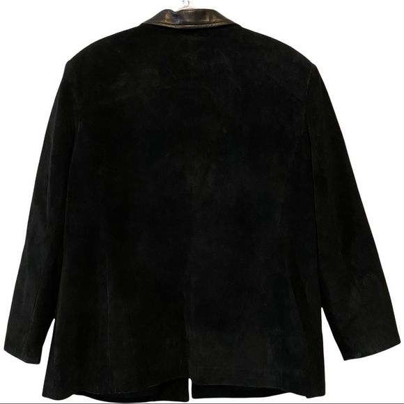 Danier Genuine Leather Suede Collared Zipper Black Jacket Size Plus small - Picture 3 of 7